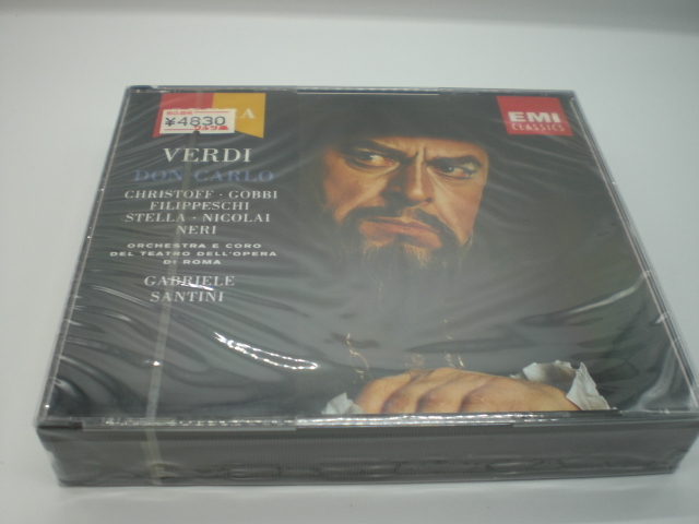 3CD　未開封　ベルディ：歌劇『ドン・カルロ』　ボリス・クリストフ、他　サンティーニ/ローマ歌劇場管弦楽団　1955年mono 輸入盤　53