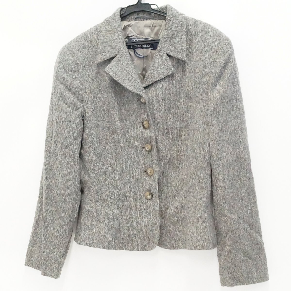  used Max Mara MaxMara WEEKEND LINE wool . jacket size 42 wool 72% rayon 24% nylon 4% gray series Italy made 