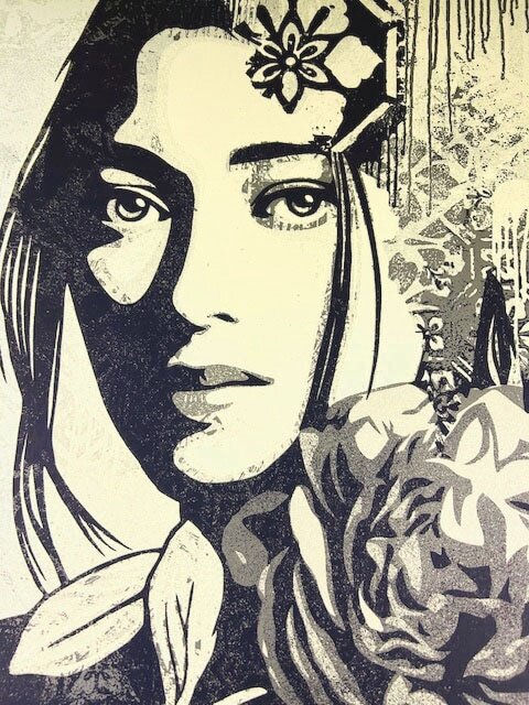  рамка settled /Incarnation (Silver) ограничение 550 листов Shepard Fairey рукописный текст . подписан (o Bay )/ постер 