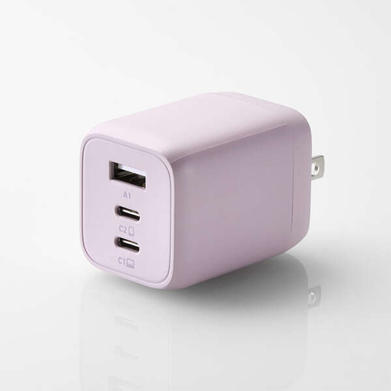 ELECOM エレコム USB Power Delivery 65W キューブAC充電器 ＆me MPA-ACCP4465PU ラベンダー [管理:1100059583]