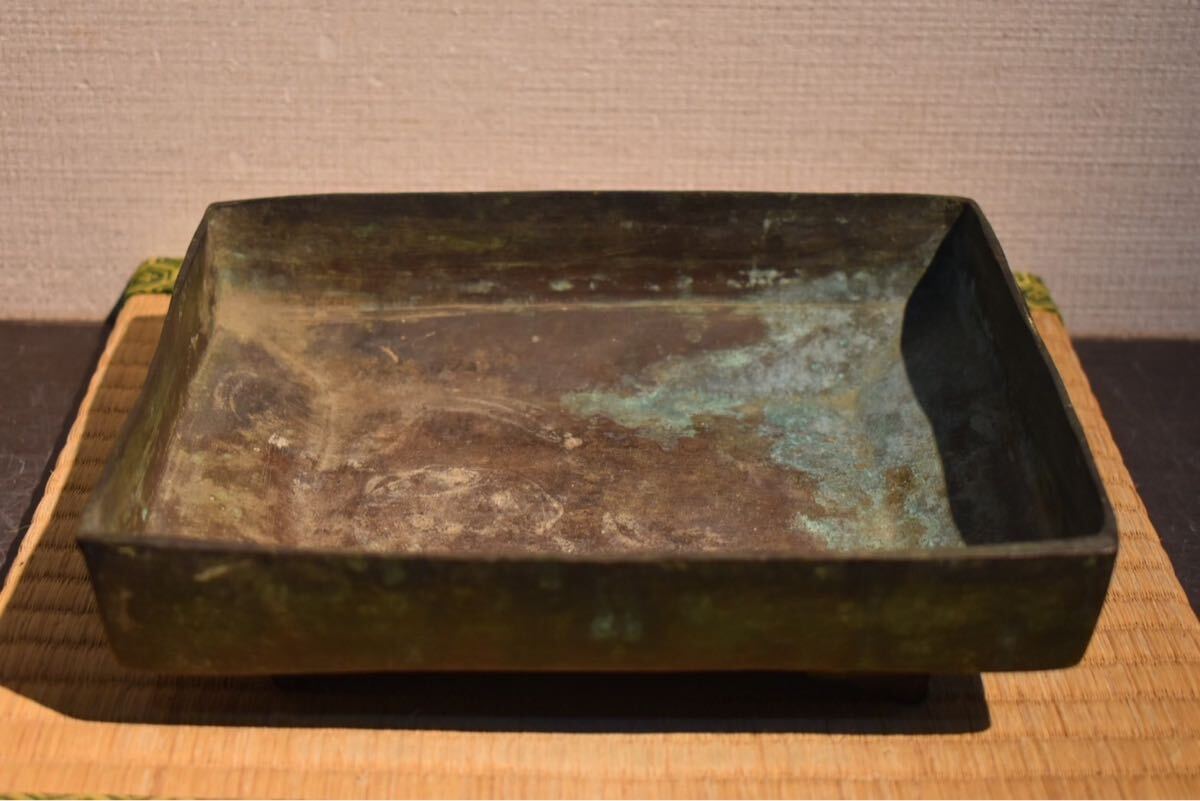 GE】Y2722◇李朝・高麗コレクター放出品◇新羅時代 高麗青銅四方鉢/ GE】Y2722◇李朝・高麗コレクター放出品◇新羅時代 高麗青銅四方鉢/