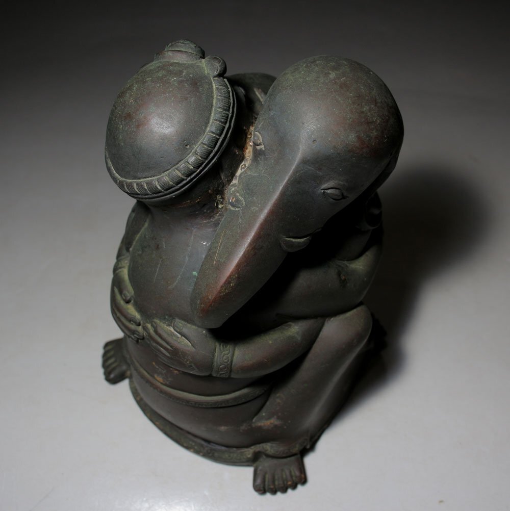 仏教美術 時代物 古銅 老銅 歓喜仏 歓喜天 低部結合 密教 古美術 仏教美術 時代物 古銅 老銅 歓喜仏 歓喜天 低部結合 密教 古美術