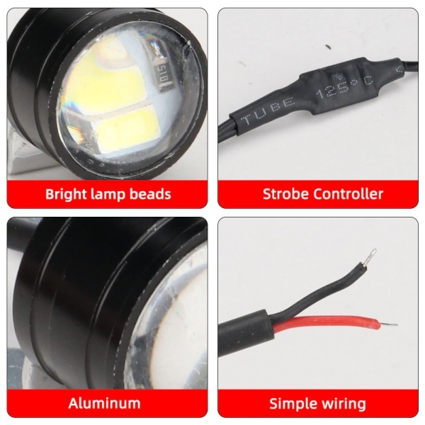 LED ストロボ フラッシュ ライト 2球セット 點(diǎn)滅 イエロー アンバー 黃色 バックランプ テール ジェット 船舶 車 バイク スーパーカブ 汎用