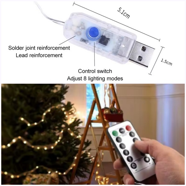 USB電源 LED イルミネーション ライト 5m リモコン付き スイッチ付き ワイヤー LEDテープライト 學(xué)祭 パーティ 誕生日 イベント 結(jié)婚式