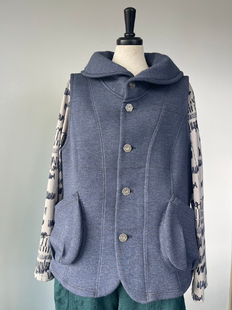 センソユニコ　イム　センソ　中古　リサイクル　レディース　トップス　アウター　ベスト　ネイビー　美品　