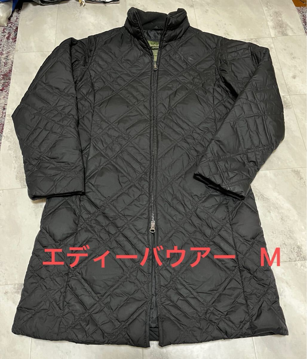 Eddie Bauer　ダウンコート　ライトダウン　ロングコート Mサイズ　ブラック　黒/ダウン85フェザー15