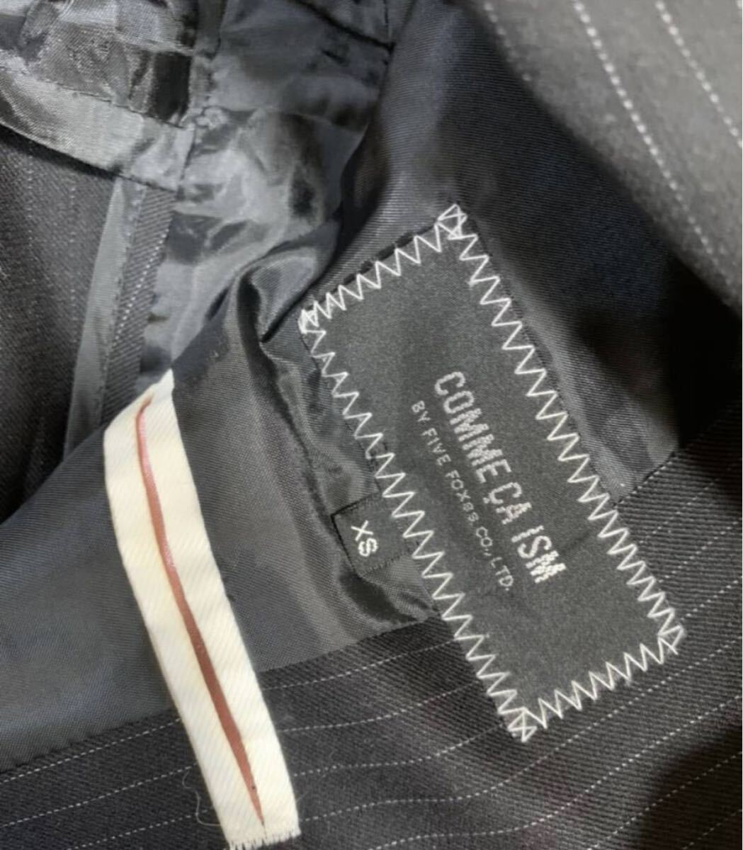 COMME CA ISM コムサイムズ 黒 セットアップ上下 ジャケット パンツ スーツＸＳ　 パンツスーツ ストライプ_画像3