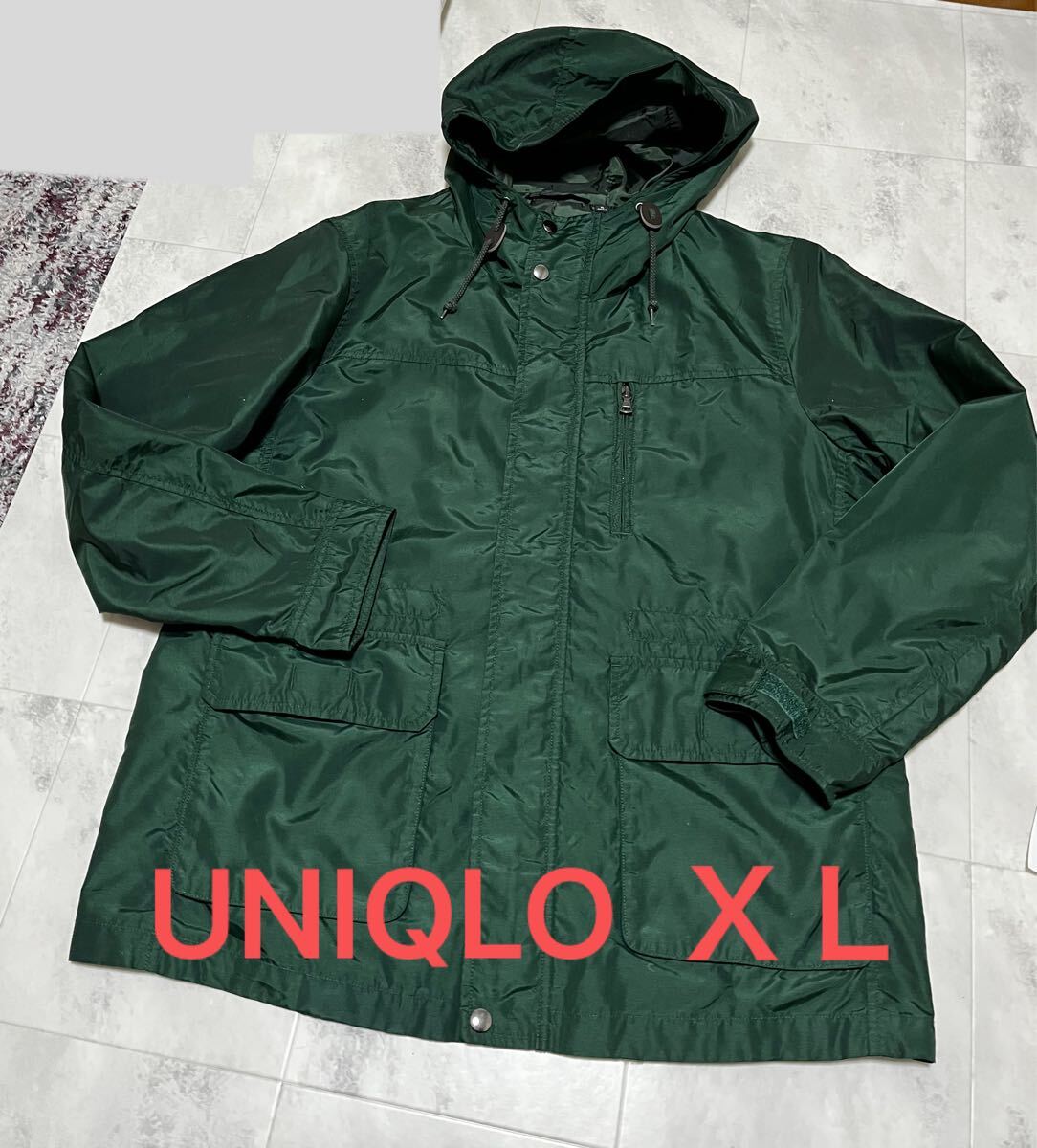 UNIQLO　ユニクロ　オーバーサイズ　マウンテンパーカ　パーカー　グリーン　サイズXL 緑 ジャケット ナイロンジャケット