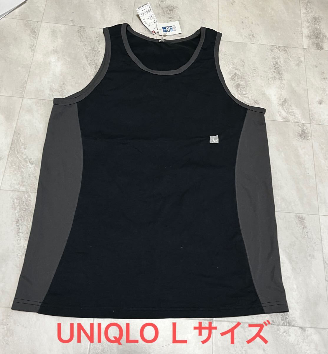 新品　UNIQLO ユニクロ 　ドライストレッチ タンクトップ MEN Lサイズ　 ドライ UVカット　　吸汗速乾　抗菌防臭