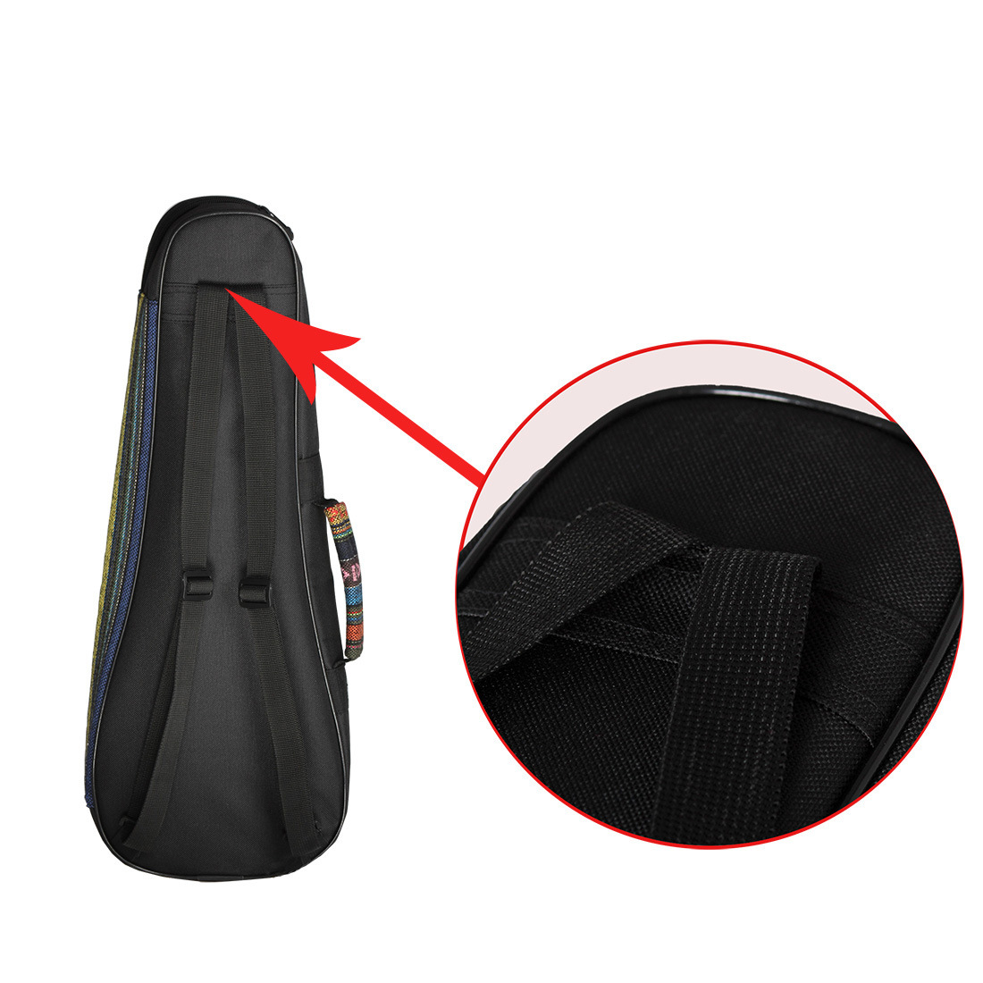 ウクレレバッグ カラフル 21インチ ソプラノウクレレ ウクレレウケバッグ エスニック ナショナルスタイル 耐久性 厚手ショルダー調節可 _画像6