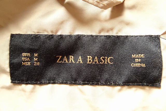 ZARA BASIC/ザラ/ジャケット/ジャンパー/アウター/キルティングステッチ/前ジップアップ/フラップポケット/ベージュ/EURサイズM(12/4R6)_画像3