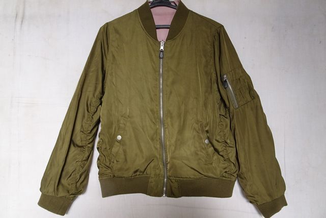 Private Pause/プライベートポーズ/リバーシブルブルゾン/ジャンパー/アウター/前ジップアップ/くすみピンク/カーキ/Mサイズ(12/19R6)_画像3