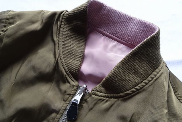 Private Pause/プライベートポーズ/リバーシブルブルゾン/ジャンパー/アウター/前ジップアップ/くすみピンク/カーキ/Mサイズ(12/19R6)_画像7