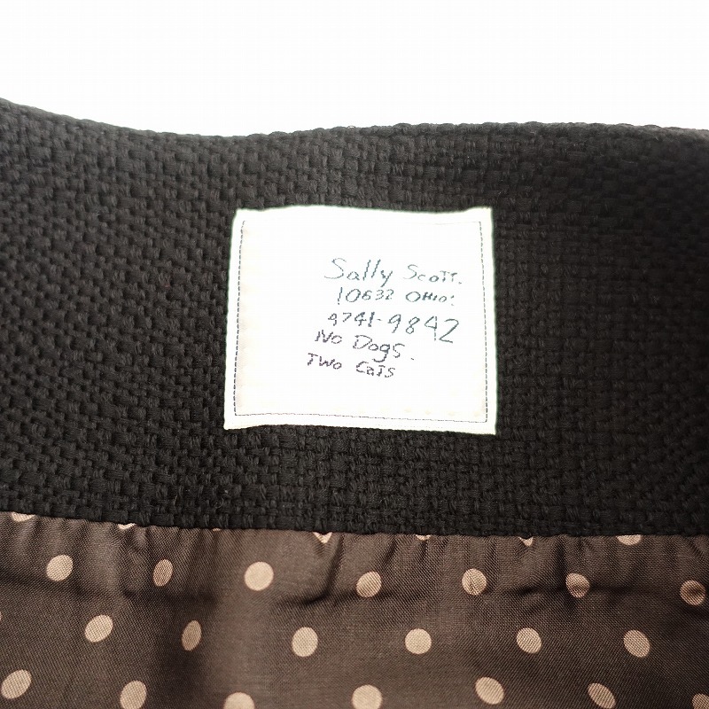 サリースコット Sally Scott *コットンウール臺形スカート*9黒ブラックひざ丈(sk33-2411-254)【60L42】