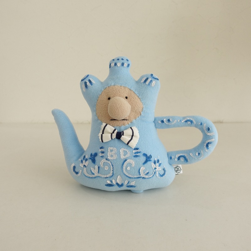 【定価1.8万】ボビーダズラー BOBBY DAZZLER *ティーポット ぬいぐるみ*ライトブルーハンドメイド(ac87-2411-76)【71L42】