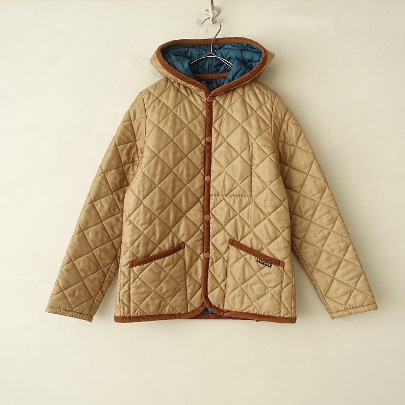 ラベンハム LAVENHAM *キルティングジャケット*36ベージュキルト中綿フードフーディ(jk33-2411-525)【02L42】