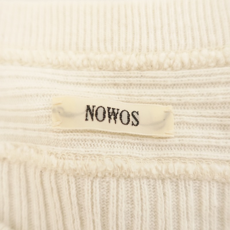 ノーウォス NOWOS *コットンリブカットソー*プルオーバーシャツチュニックタイトアイボリー石井剛田島美穂(27-2411-149)【22L42】