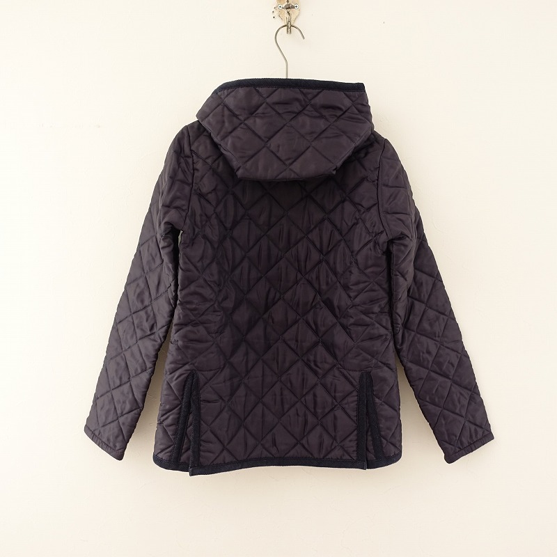 http://ラベンハム LAVENHAM *フード付きキルティングジャケット*36ダークパープルキルト中綿(jk33-2311-285)【32K32a】