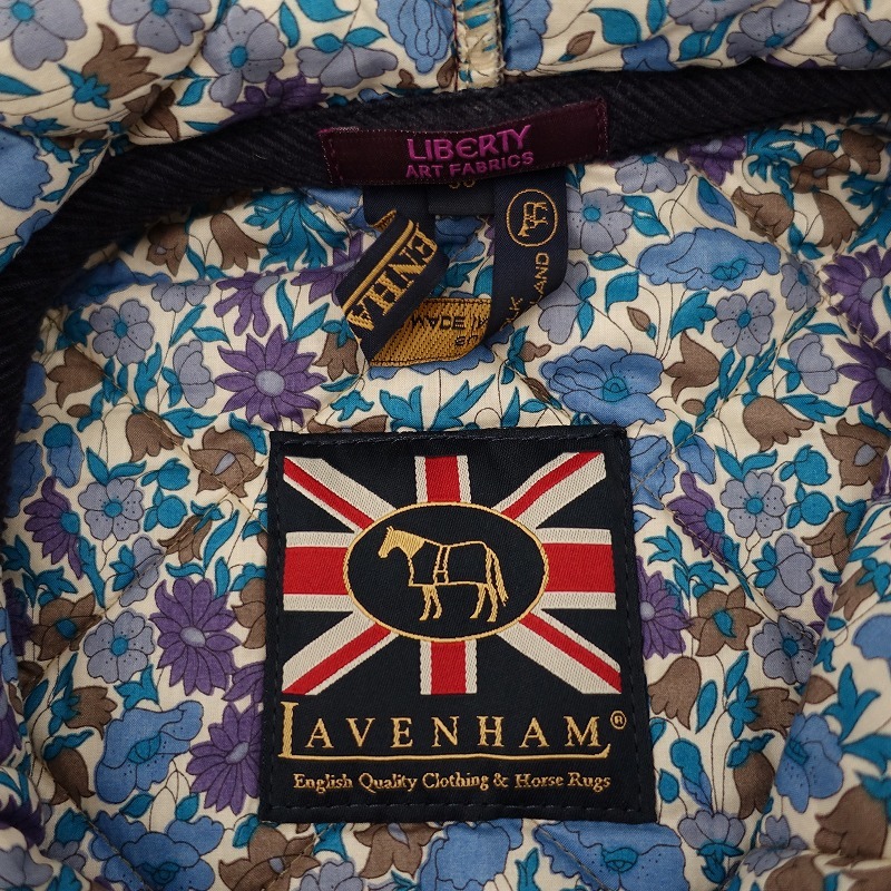 http://ラベンハム LAVENHAM *フード付きキルティングジャケット*36ダークパープルキルト中綿(jk33-2311-285)【32K32a】