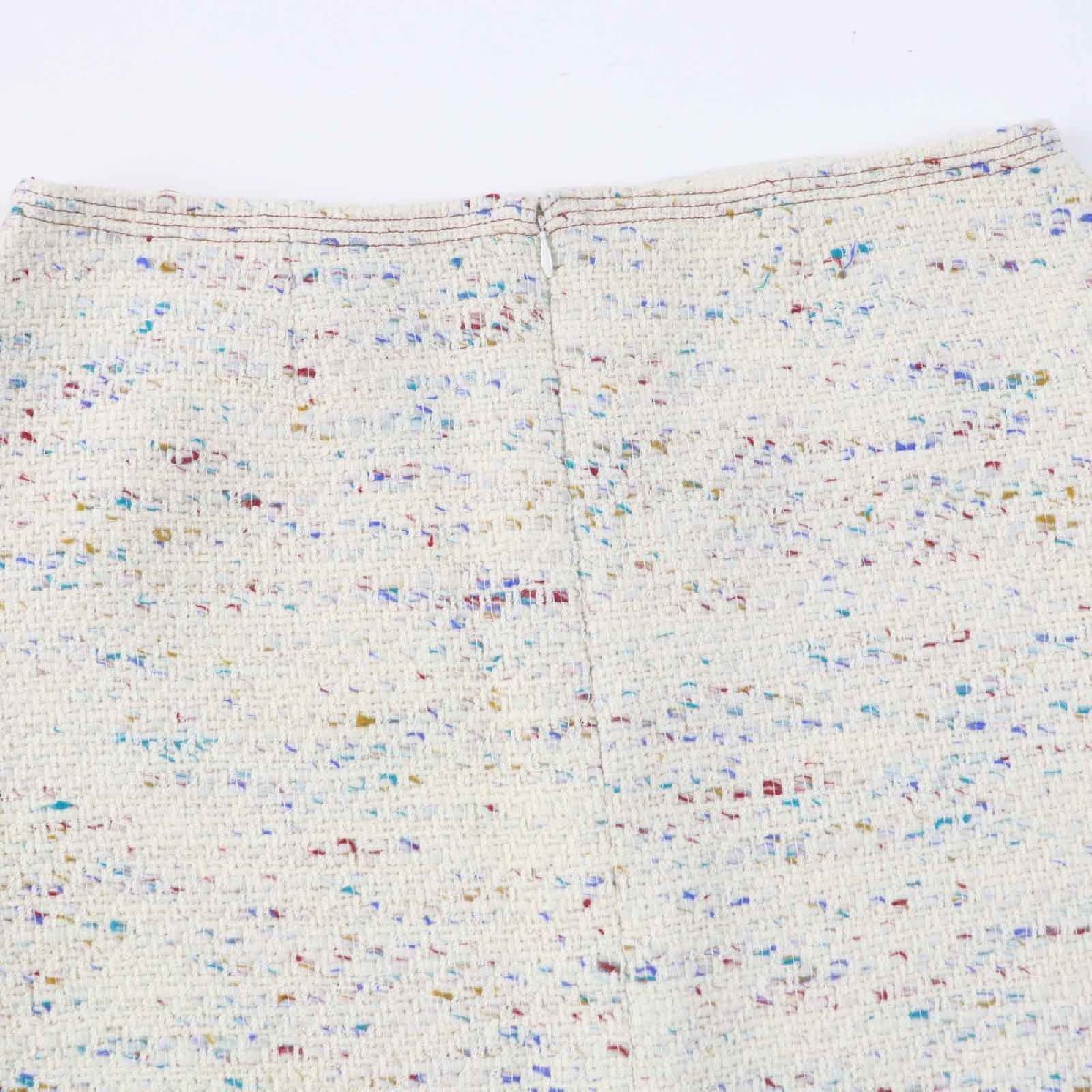 極美品◎CHANEL シャネル ヴィンテージ 03C P20369 希少 ココマークプレート付 ツイード 臺形スカート ベージュ マルチ 大きめサイズ 46