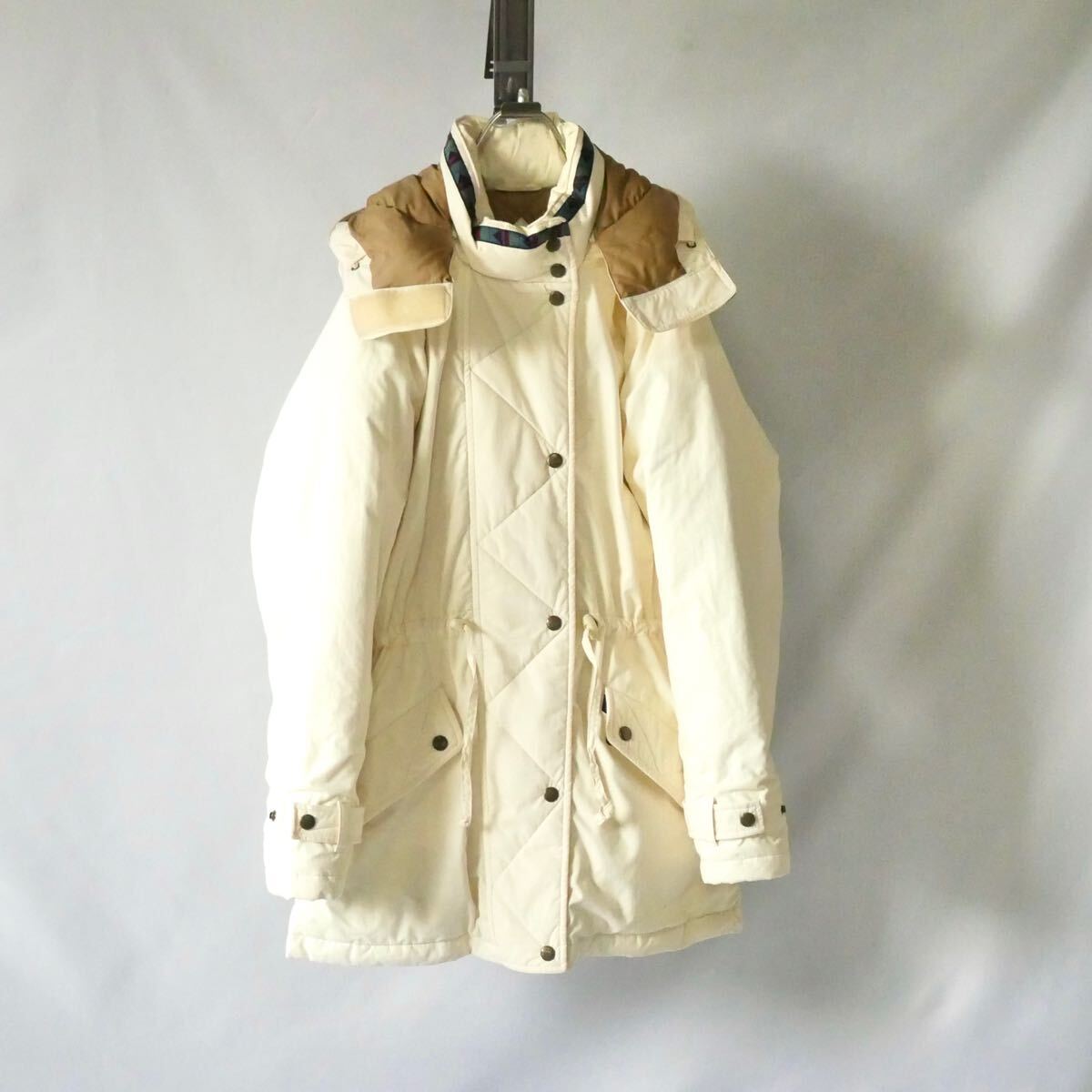 80s L.L.Bean ivory goosedown hooded jacket 80年代 エルエルビーン アイボリー ホワイト フード グースダウン ダウンジャケット