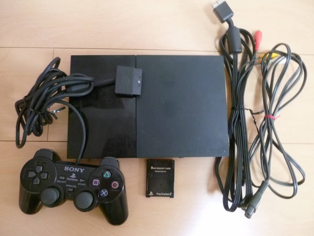 動作品 動作確認済 / PS2 プレステ2 PlayStation2 / 薄型 / SCPH-90000 / ブラック /SONY ソニー/コントローラ― ケーブル メモリーカード