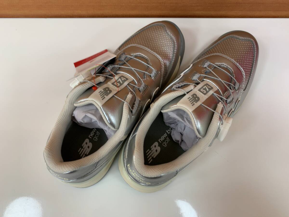【未使用】NEW BALANCE ニューバランス WGBS996Z スパイクレス シルバー系 ダイヤル式 ゴルフシューズ 23.5cm レディース I241219