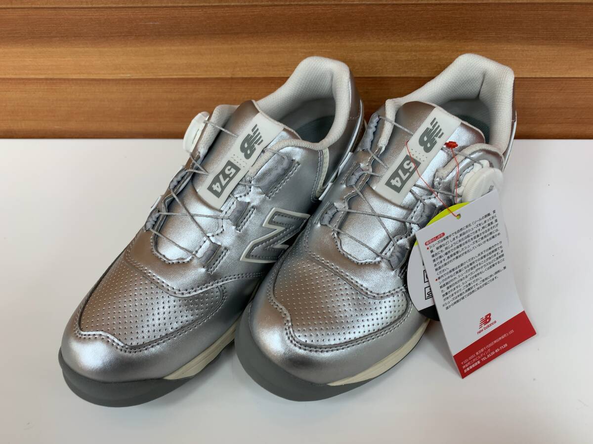 【未使用】NEW BALANCE ニューバランス WGBS996Z スパイクレス シルバー系 ダイヤル式 ゴルフシューズ 23.5cm レディース I241219