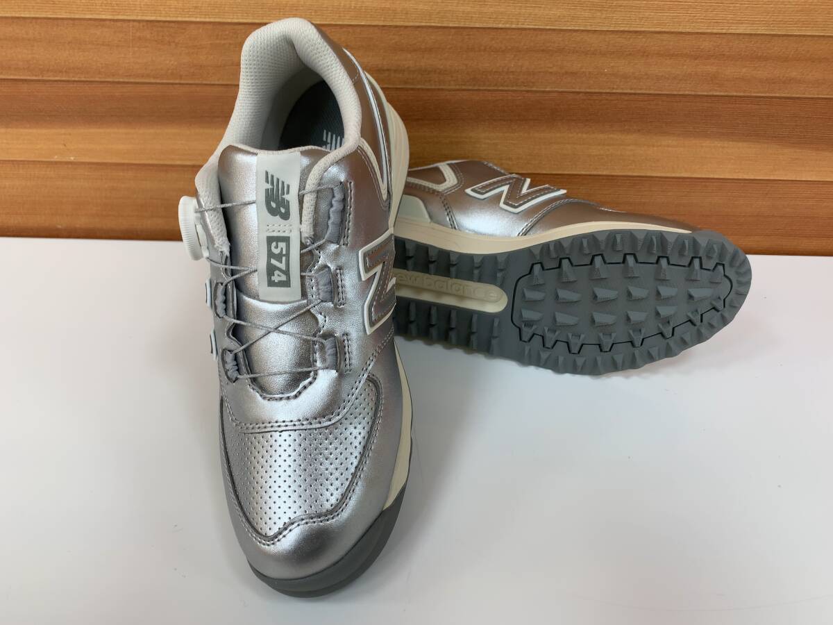 【未使用】NEW BALANCE ニューバランス WGBS996Z スパイクレス シルバー系 ダイヤル式 ゴルフシューズ 23.5cm レディース I241219