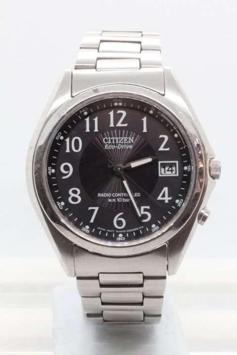 【CITIZEN】Eco-Drive RADIO CONTROLLED 10BAR H415-S038278 ST.STEEL JAPAN MOVEMENT 中古品時計 24.12.15