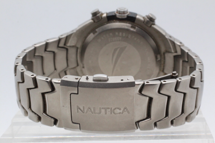 [NAUTICA]A22503 CHRONOGRAPH QUARTZ TITANIUM CASE 100M secondhand goods clock disassembly cleaning necessary 24.10.12