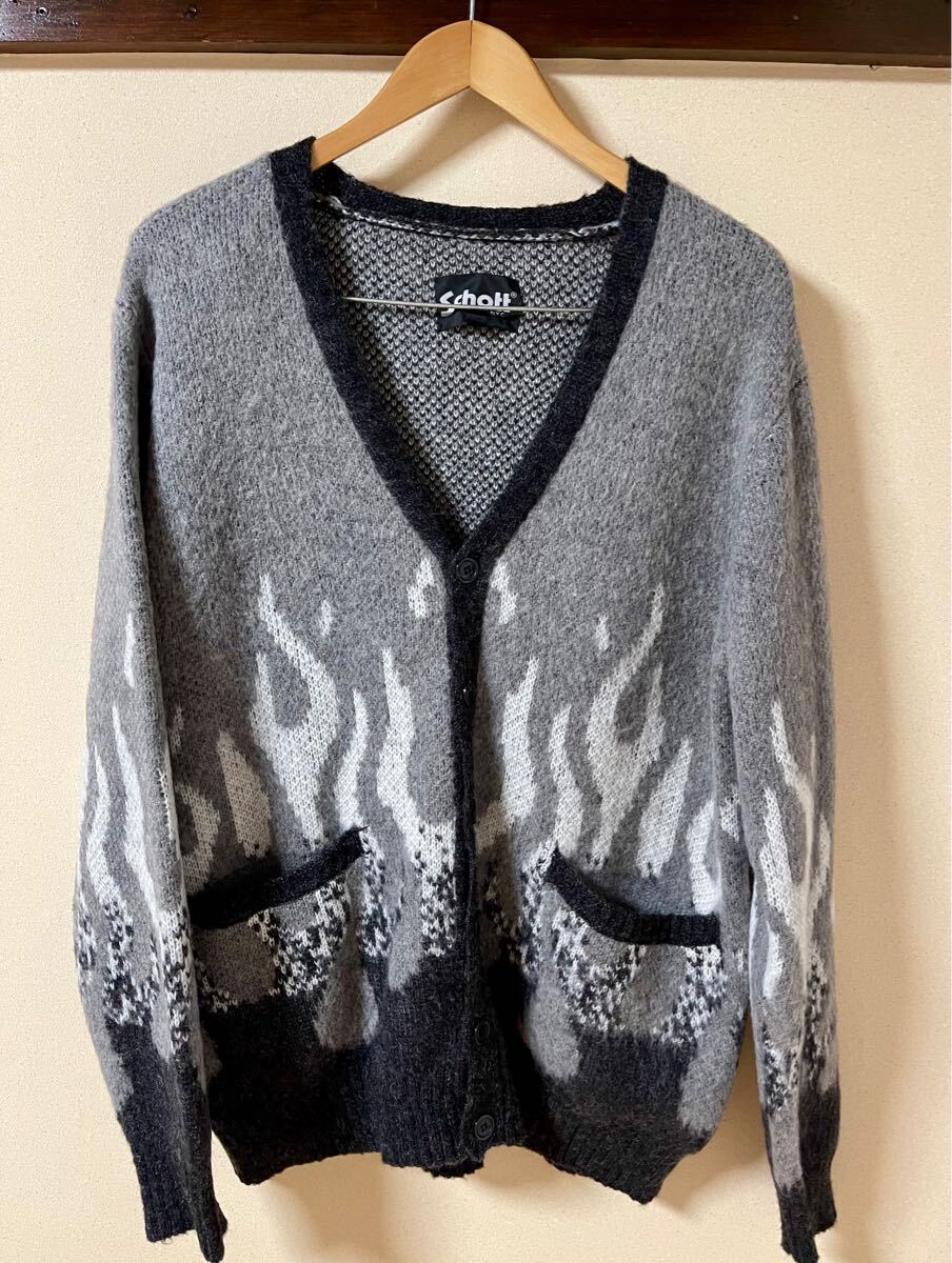 Schott FIRE MOHAIR CARDIGAN/ファイヤー モヘア カーディガン Schott FIRE MOHAIR CARDIGAN/ファイヤー モヘア カーディガン