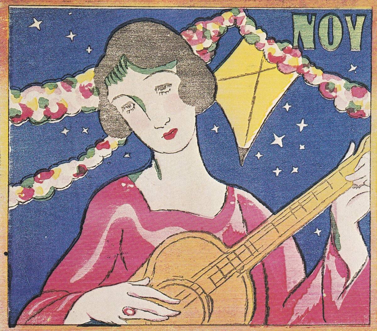 □５作品(No8) 竹久夢二　高畫質(zhì)マット紙復(fù)制仕上　①秋のしらべ②江島生島③桑名心中④海邊の別れ⑤歌のつばさ