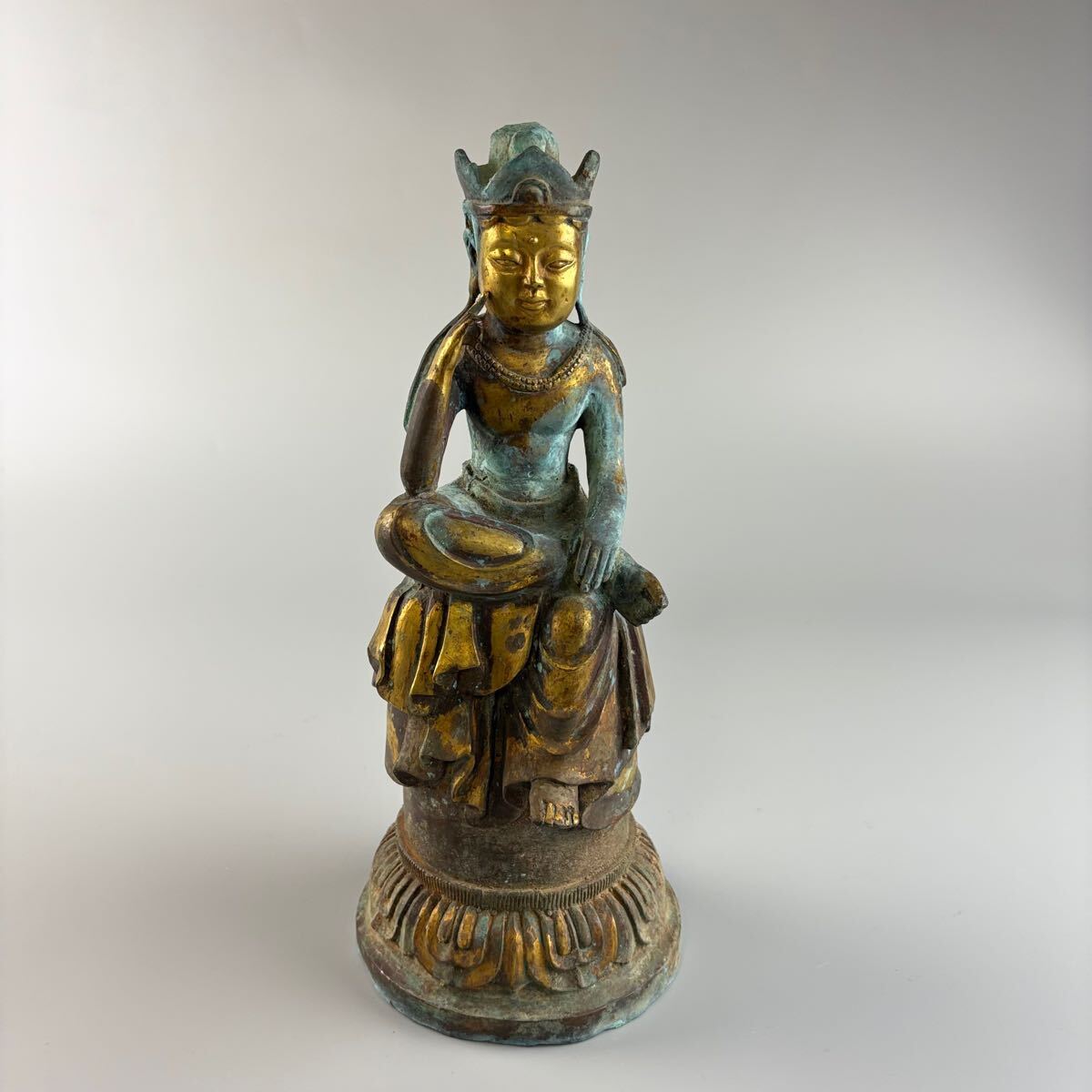 古銅 菩薩座像 仏像 仏教美術 坐像/観音 弥勒 工芸品