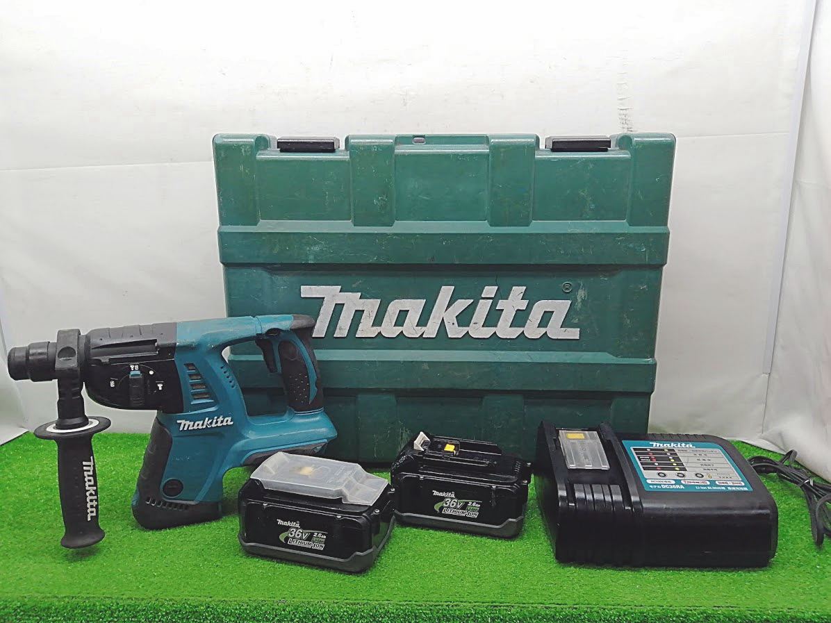 中古品 makita マキタ 26mm 36V 充電式 ハンマドリル 2.6Ahバッテリ×2付 HR262DRDX