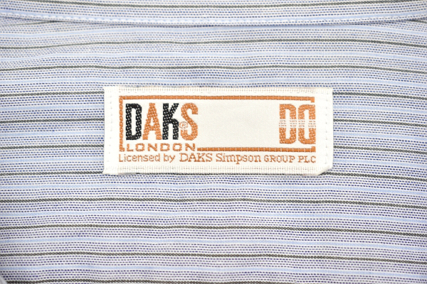 Y-8296★送料無(wú)料★美品★DAKS LONDON ダックス ロンドン★ブルー青色 ストライプ 織り生地 長(zhǎng)袖 ドレス シャツ L-XL 相當(dāng)