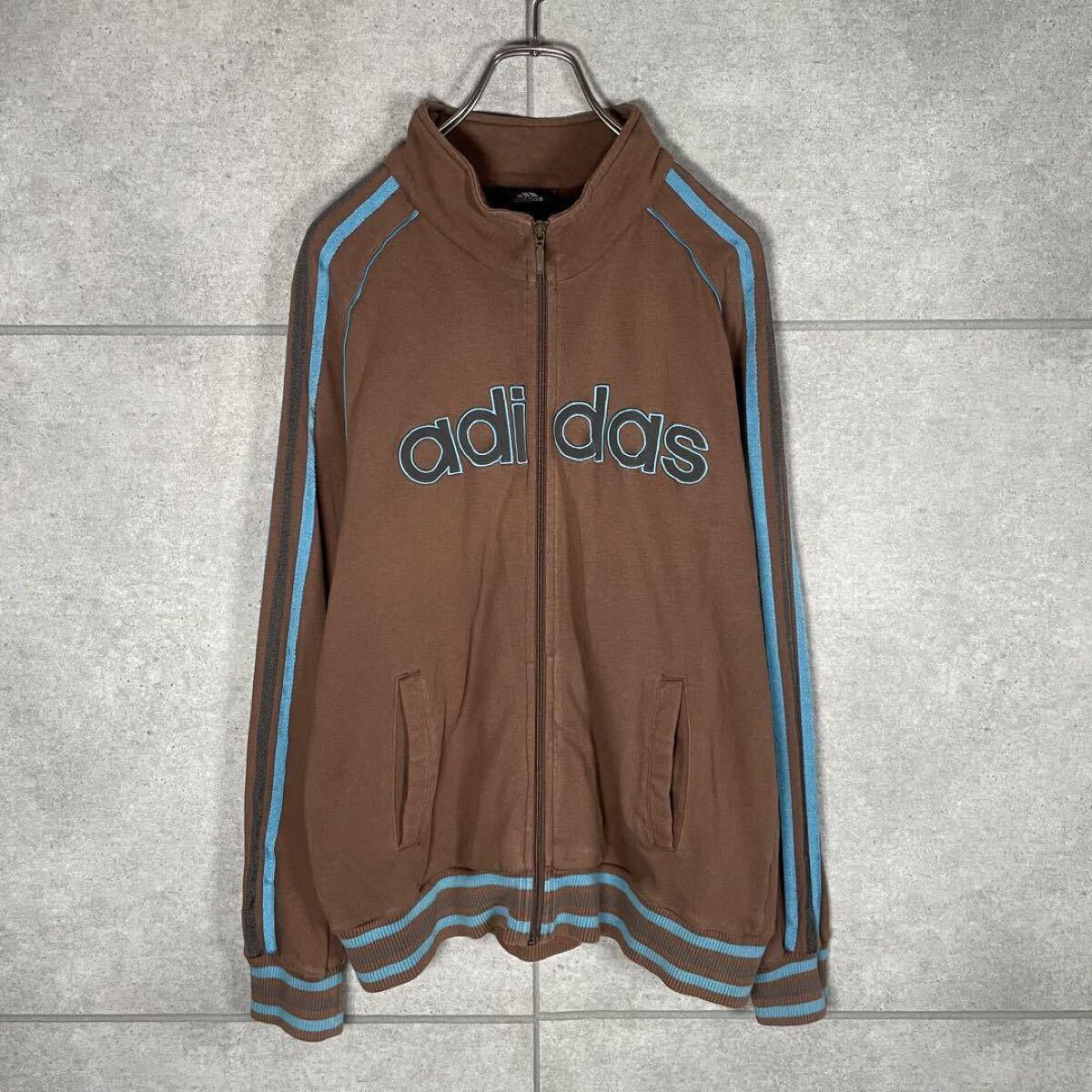 old adidas トラックジャケット 希少配色 センターロゴ 刺繍 90s old adidas トラックジャケット 希少配色 センターロゴ 刺繍 90s