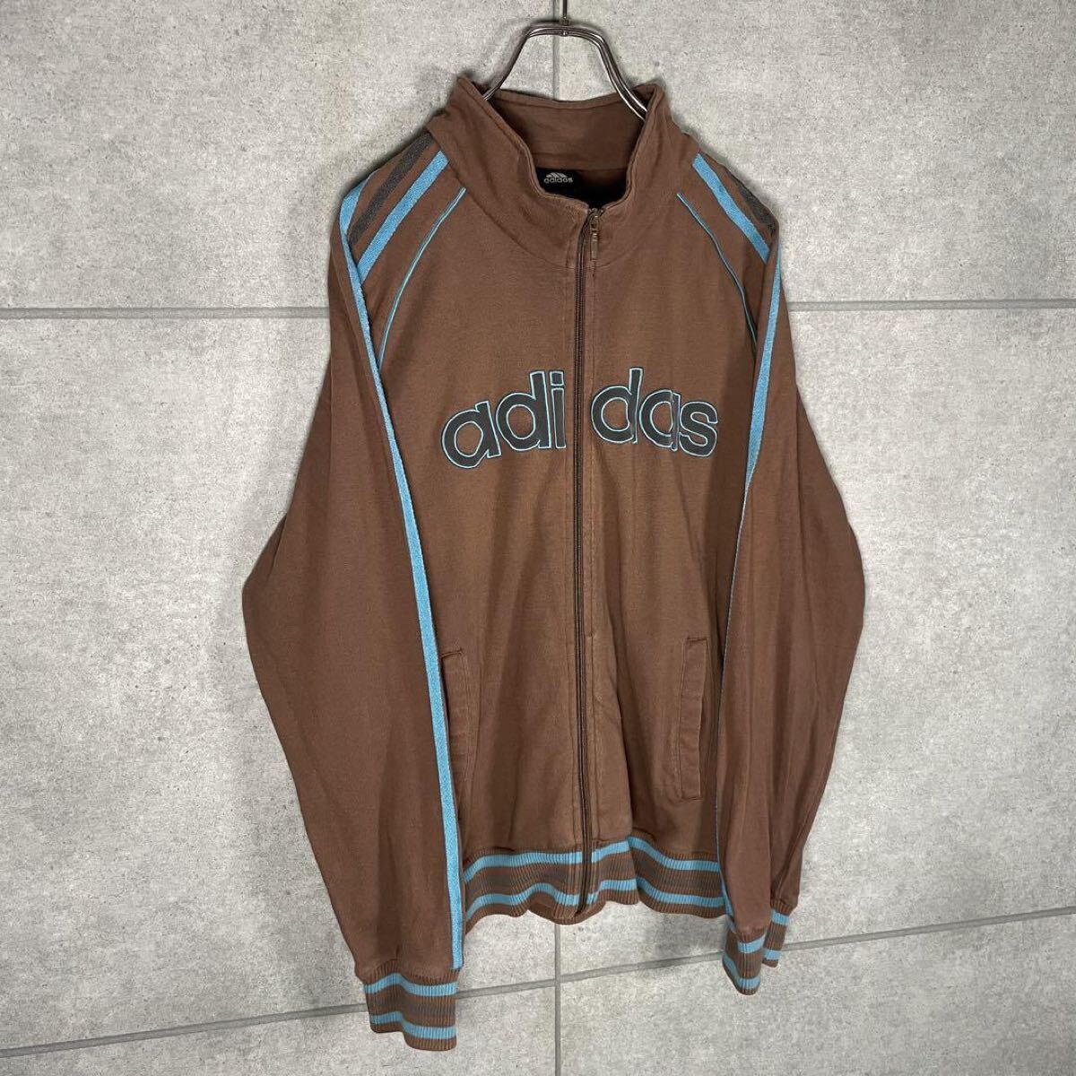 old adidas トラックジャケット 希少配色 センターロゴ 刺繍 90s old adidas トラックジャケット 希少配色 センターロゴ 刺繍 90s