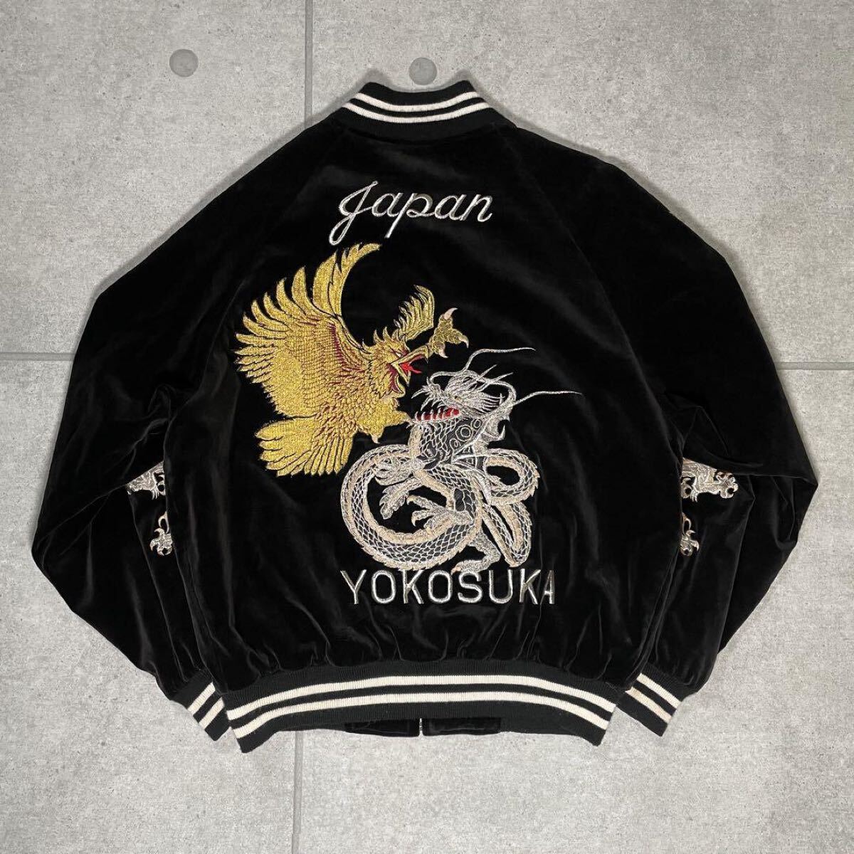 スカジャン スーベニアジャケット 90s ベロア 別珍 鷹 龍 横須賀 スカジャン スーベニアジャケット 90s ベロア 別珍 鷹 龍 横須賀