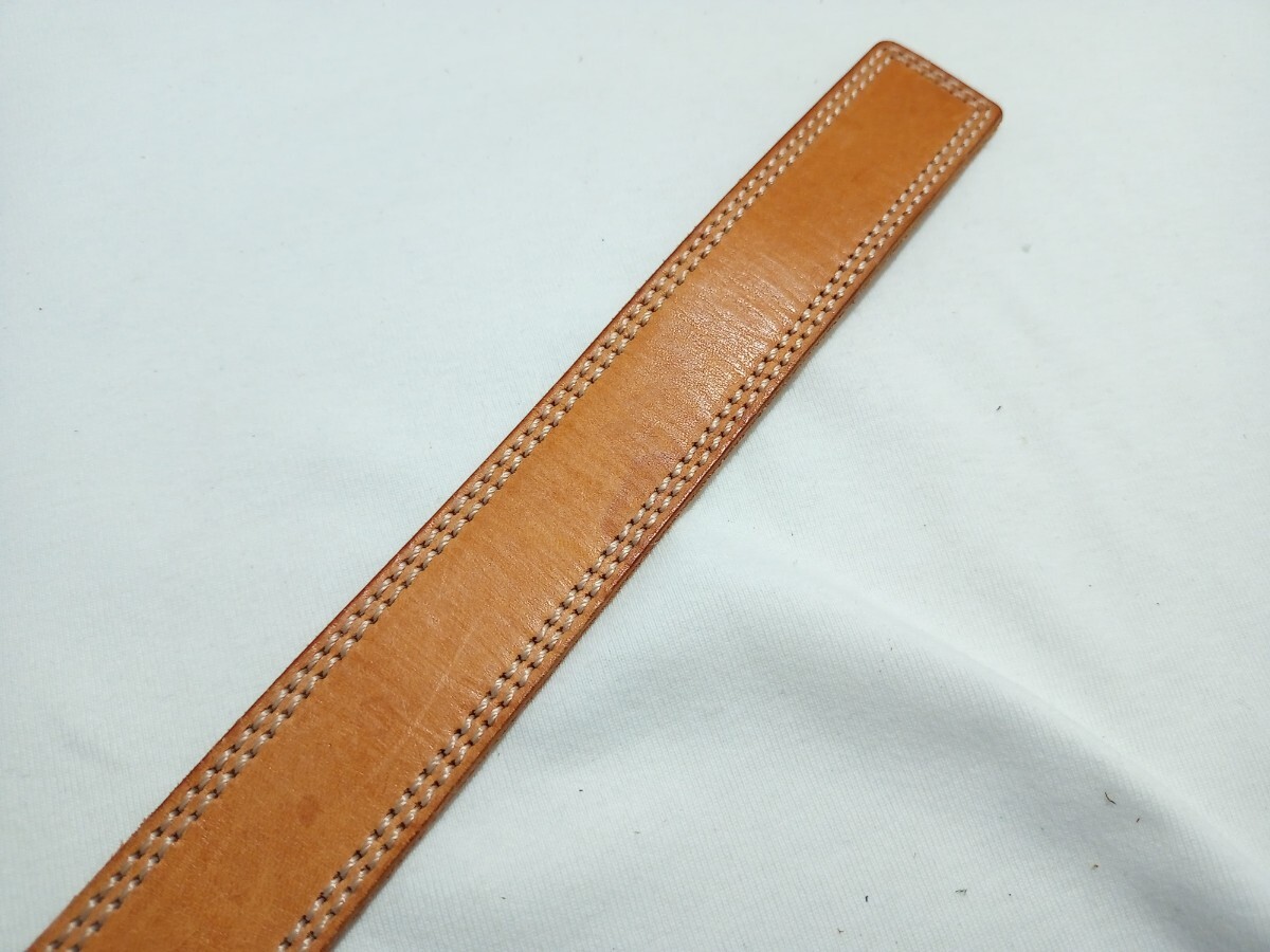 一枚革ベルト フィットバックル 全長82cm 28mm幅 キャメル色