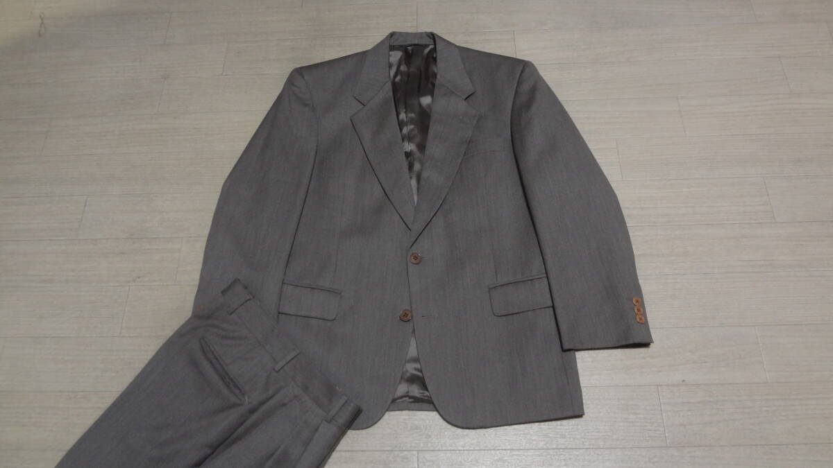 大処分セール☆美品165cmW74cm★イタリア製Y.B.Fontana×イタリア製ANGELICO★秋冬物★上質2Bスーツ/ベージュ織り素材★総裏★シングル２釦