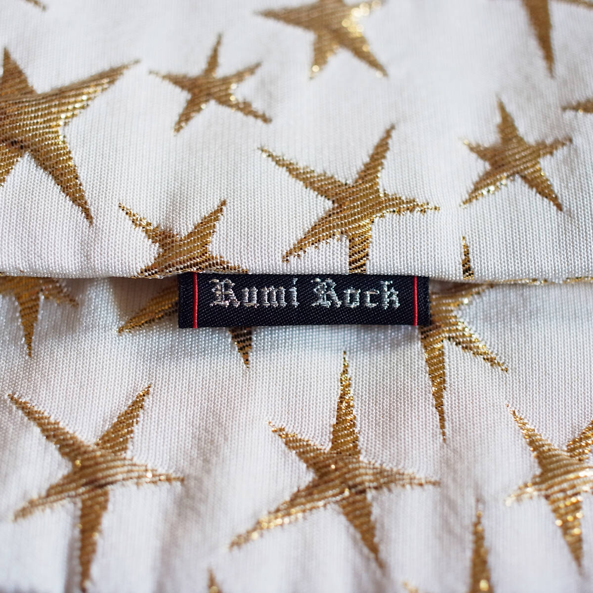 Rumi Rock 兵児帯 スパークリングスター ゴールド×ホワイト ユニ Rumi Rock 兵児帯 スパークリングスター ゴールド×ホワイト ユニ