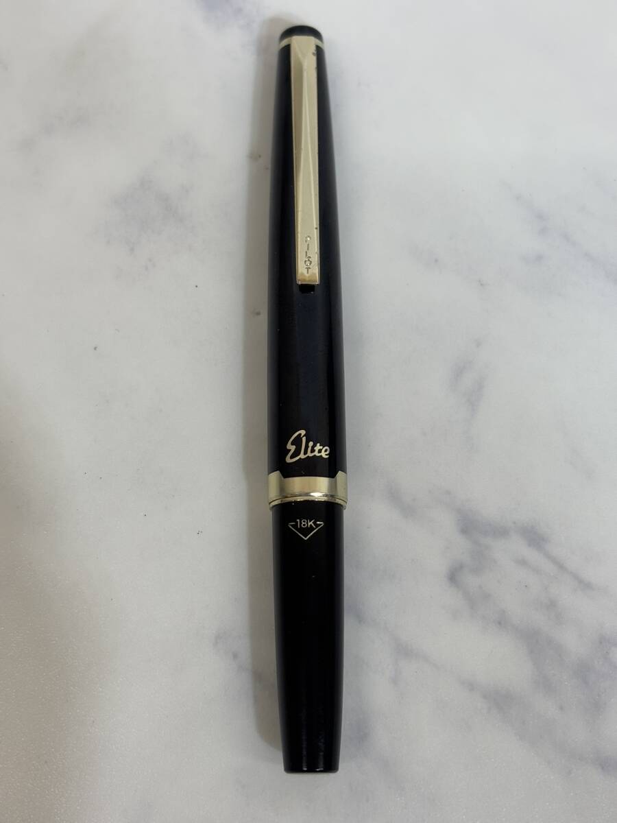 ●パイロットエリート95S 萬年筆 PILOTELITE ペン先18K ショートサイズ　ポケット式萬年筆 ヴィンテージ 昭和49 除菌清掃