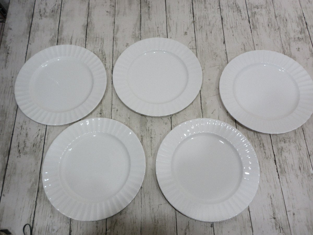 yo2 3.Royal Worcester ロイヤルウースター warmstry?　27ｃｍ大皿　5枚　白磁 【星見】