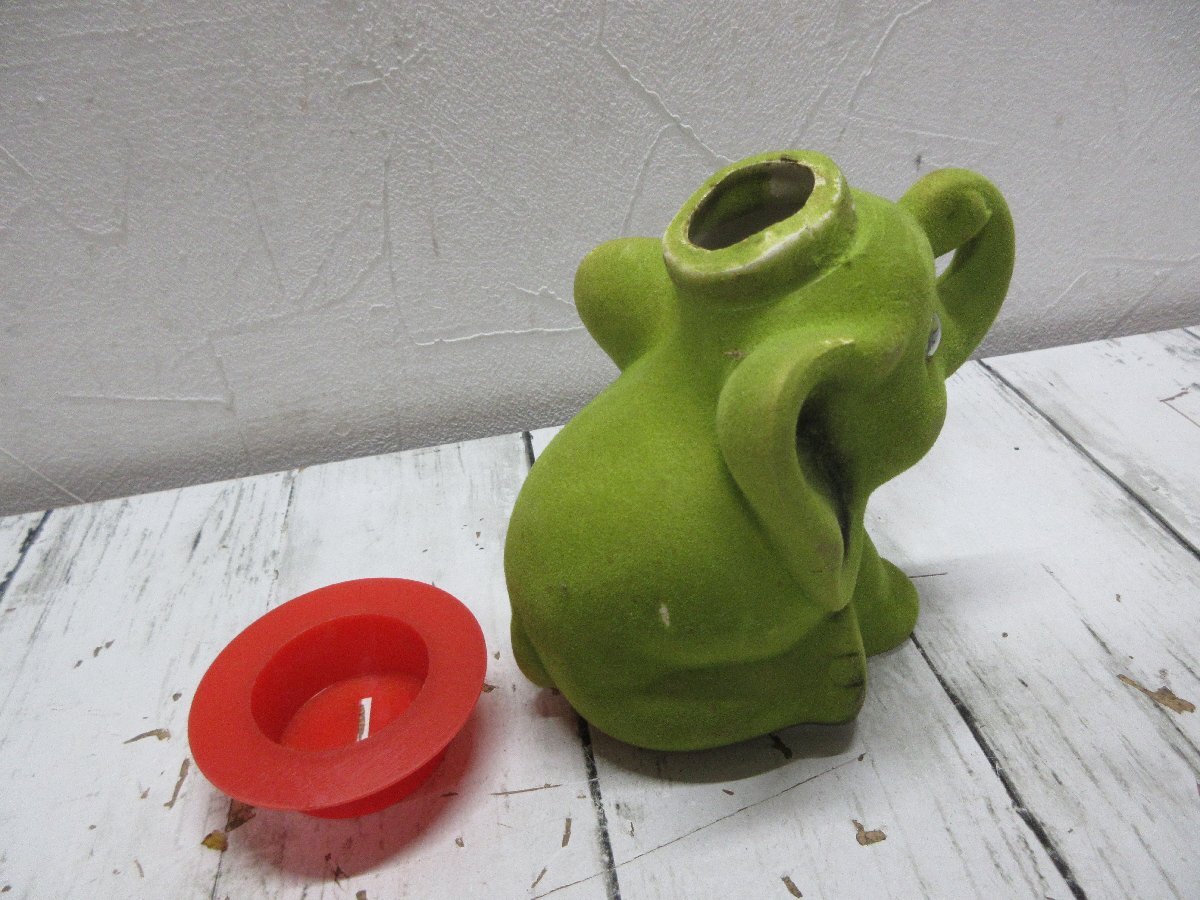 a6 希少　大坂商銀　貯金箱　象　動(dòng)物　置物　 【星見】