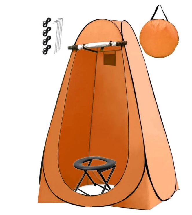 236#997 トイレテントオレンジ キャンプ　プライバシー フェスティバル イベント 野外フェスティバル イベント トイレスペース 緊急トイレ
