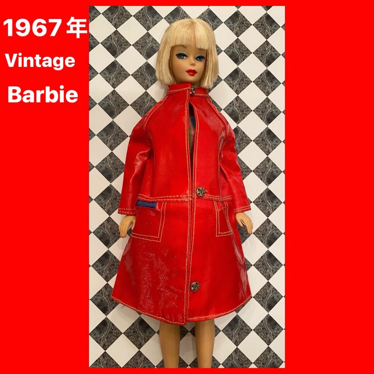 60年代　MATTEL vintage Barbie アウトフィット　コート　赤　レッド　ヴィンテージバービー レインコート