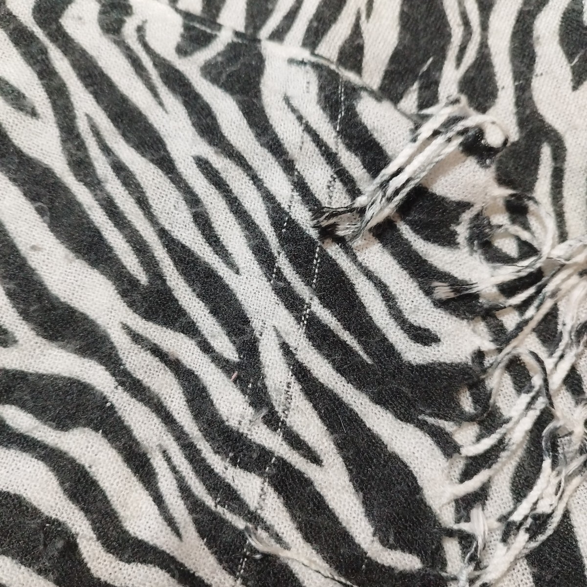 ゼブラ ストール マフラー フリンジ 大判ストール_画像5