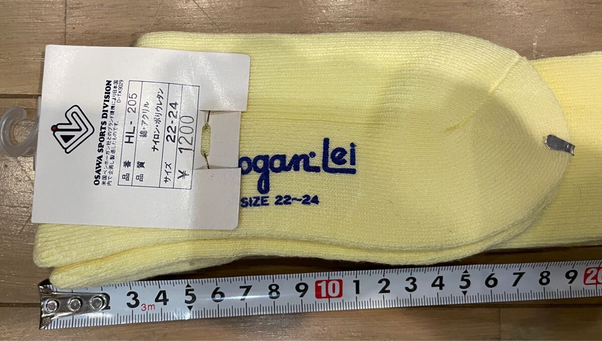 日本製 ビンテージ オーロン イエロー ロング ソックス 靴下 昭和 ソックス アメリカ アメリカン スタイル 古着 古着女子_画像3