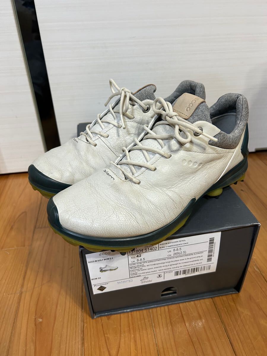 5ラウンド使用 eu 42 26.5㎝ ecco エコー biom バイオム ゴルフ シューズ